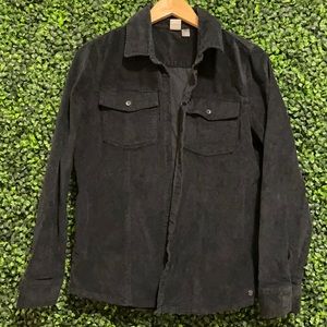 Roxy Navy Blue Corduroy Button-up shirt size 8